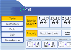 Illustration de l'&eacute;cran du panneau de commande.