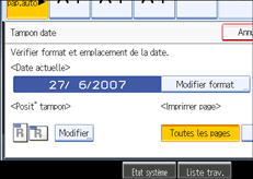 Illustration de l'&eacute;cran du panneau de commande.