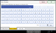 Illustration de l'écran du panneau de commande.