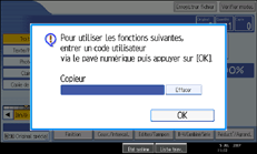 Illustration de l'écran du panneau de commande.