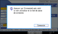 Illustration de l'écran du panneau de commande.