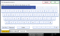 Illustration de l'écran du panneau de commande.