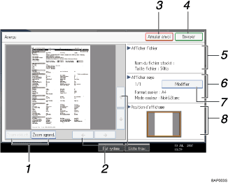 Illustration avec l&eacute;gende num&eacute;rot&eacute;e du panneau de commande