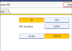 Illustration de l'écran du panneau de commande