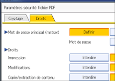 Illustration de l'écran du panneau de commande