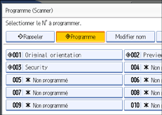 Illustration de l'écran du panneau de commande