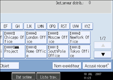 Illustration de l'écran du panneau de commande
