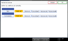 Illustration de l'écran du panneau de commande