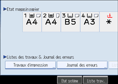 Illustration de l'écran du panneau de commande