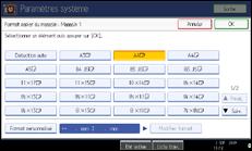Illustration de l'écran du panneau de commande