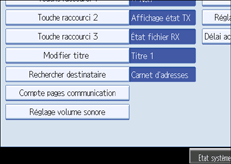 Illustration de l'écran du panneau de commande