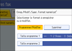 Illustration de l'écran du panneau de commande