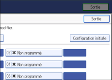 Illustration de l'écran du panneau de commande
