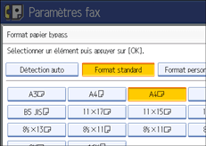 Illustration de l'écran du panneau de commande