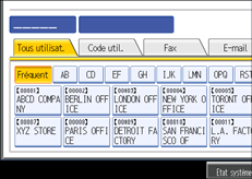 Illustration de l'écran du panneau de commande