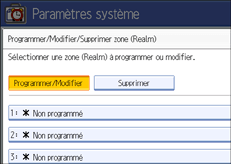 Illustration de l'écran du panneau de commande