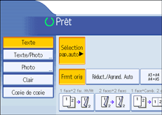 Illustration de l'écran du panneau de commande