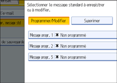 Illustration de l'écran du panneau de commande