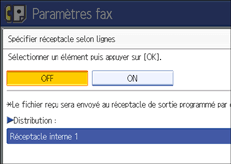 Illustration de l'écran du panneau de commande