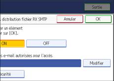 Illustration de l'écran du panneau de commande