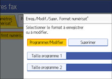 Illustration de l'écran du panneau de commande