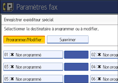 Illustration de l'écran du panneau de commande