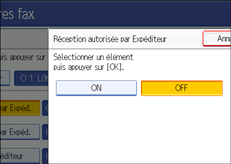 Illustration de l'écran du panneau de commande