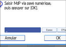 Illustration de l'écran du panneau de commande