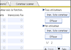 Illustration de l'écran du panneau de commande