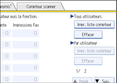 Illustration de l'écran du panneau de commande