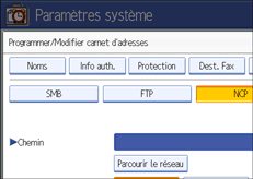 Illustration de l'écran du panneau de commande