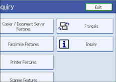 Illustration de l'écran du panneau de commande