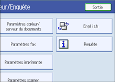Illustration de l'écran du panneau de commande