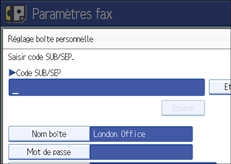 Illustration de l'écran du panneau de commande