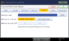 Illustration de l'écran du panneau de commande