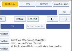 Illustration de l'écran du panneau de commande