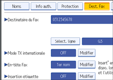 Illustration de l'écran du panneau de commande