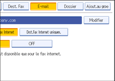 Illustration de l'écran du panneau de commande