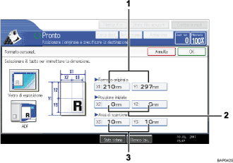 Illustrazione numerata pannello operativo