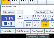 Schermafbeelding bedieningspaneel