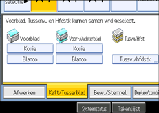 Schermafbeelding bedieningspaneel