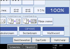 Schermafbeelding bedieningspaneel