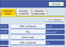 Schermafbeelding Bedieningspaneel