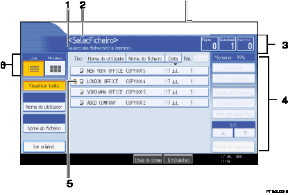 Imagem do ecr&atilde; do painel de opera&ccedil;&otilde;es, imagem de destaque numerado