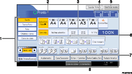 Imagem do ecr&atilde; do painel de opera&ccedil;&otilde;es, imagem de destaque numerado