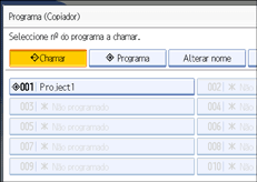 Imagem do ecrã do painel de operação