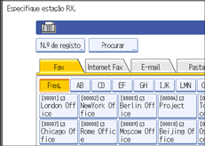 Ilustração do ecrã do painel de operação