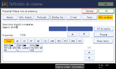 Ilustra&ccedil;&atilde;o do ecr&atilde; do painel de opera&ccedil;&atilde;o
