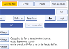 Ilustração do ecrã do painel de operação