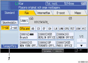 Bild på användarpanelskärmen med referensnummer